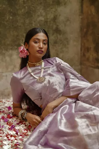 Lilac Tissue Saree