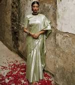 Pastel Pista Handloom Tissue Saree