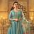 Sky Blue Embroidered Dola Silk Aanarakali Floor Length Suit