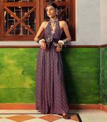 Blue printed jumpsuit