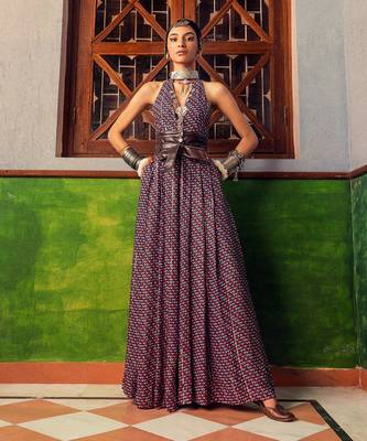 Blue printed jumpsuit 2