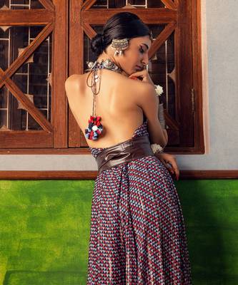 Blue printed jumpsuit 3
