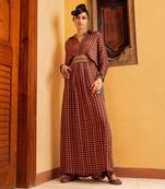 Brown printed dress