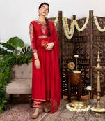 Red anarkali set
