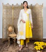 Yellow & white kurta set