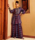 Blue cotton printed kurta set