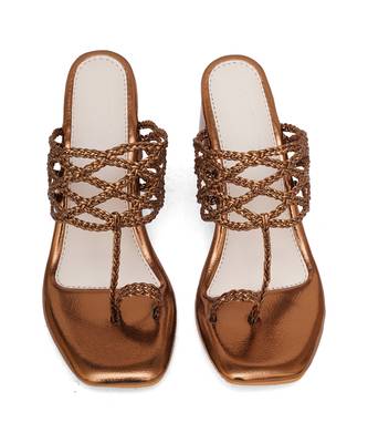 Gold antique mettalic heel 1