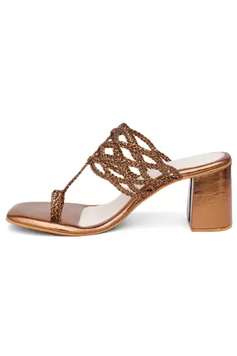Gold antique mettalic heel