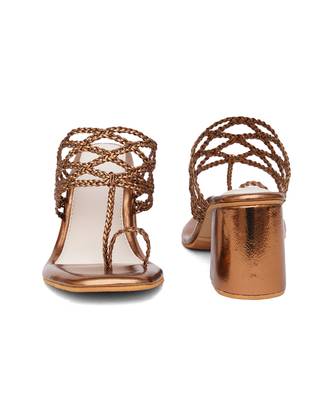 Gold antique mettalic heel 4
