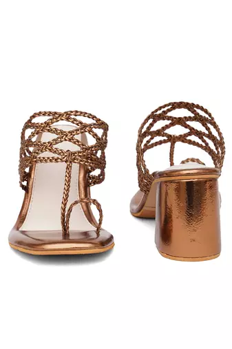 Gold antique mettalic heel