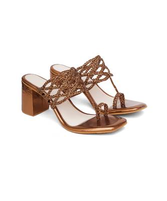 Gold antique mettalic heel 5