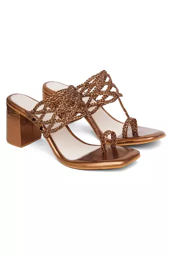 Gold antique mettalic heel