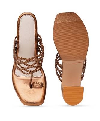 Gold antique mettalic heel 6