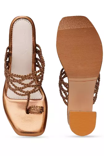 Gold antique mettalic heel