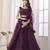 WINE  DORI & ZARKAN EMBROIDERED SOFT NET FESTIVE BRIDAL WEDDING & PARTY WEAR SEMI STITCHED LEHENGA