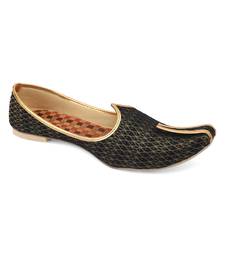 Desi colour mens ethnic footwear sherwani jutti-black