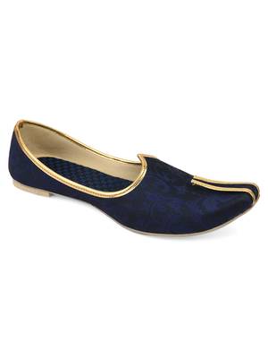 Desi colour mens ethnic footwear sherwani jutti-blue 2