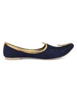 Desi colour mens ethnic footwear sherwani jutti-blue 3