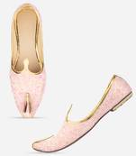 Desi colour mens ethnic footwear sherwani jutti- pink drop
