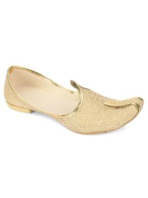 Desi colour mens ethnic footwear sherwani jutti-beige dori 2