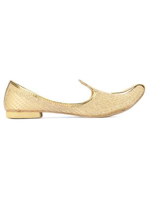 Desi colour mens ethnic footwear sherwani jutti-beige dori 3