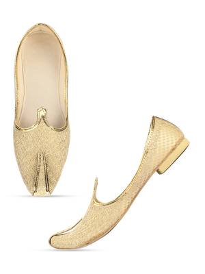 Desi colour mens ethnic footwear sherwani jutti-beige dori 5