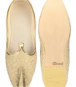 Desi colour mens ethnic footwear sherwani jutti-beige dori
