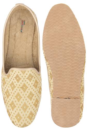 Desi colour mens ethnic footwear sherwani jutti-wedding -gold sqaure  boot