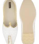 Desi colour mens ethnic footwear sherwani jutti-white