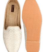 Desi colour mens ethnic footwear sherwani loafer-white
