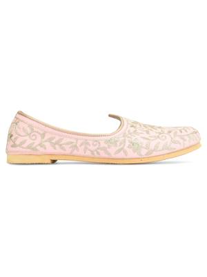 Desi colour mens ethnic footwear sherwani jutti-heavy emb-peach 4