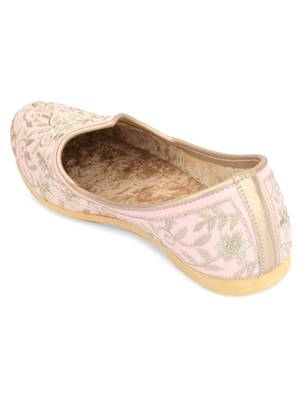 Desi colour mens ethnic footwear sherwani jutti-heavy emb-peach 5
