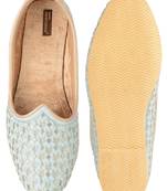 Desi colour mens ethnic footwear sherwani jutti-sky heavy emb