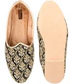 Desi colour mens ethnic footwear sherwani jutti-black heavy emb-2