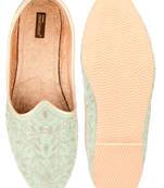 Desi colour mens ethnic footwear sherwani jutti-sea green heavy emb-2