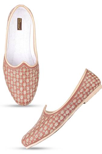 Desi colour mens ethnic footwear sherwani jutti-maroon heavy emb-1