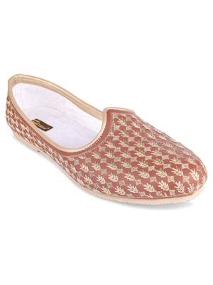 Desi colour mens ethnic footwear sherwani jutti-maroon heavy emb-1 2