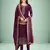 Trendmalls Purple Georgette Embroidered Work Party Wear Kurta Pant with Dupatta Salwar Suit Set