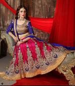 Fashion Storey Festival wear Pink And Blue Lehenga Choli