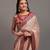 Peach Colour Chinnon Silk Foil Print Saree WITH UN-STITCHED BLOUSE