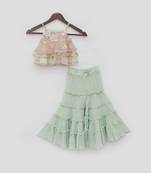 Light peach embroidery sharara set