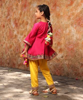 Pink kurti set 3