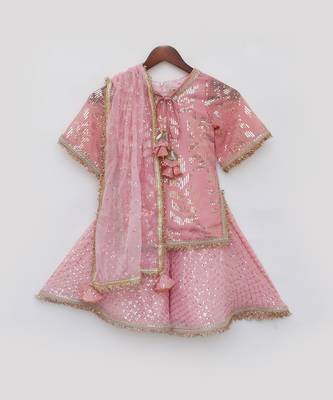 Peach sequence embroidery sharara set 4