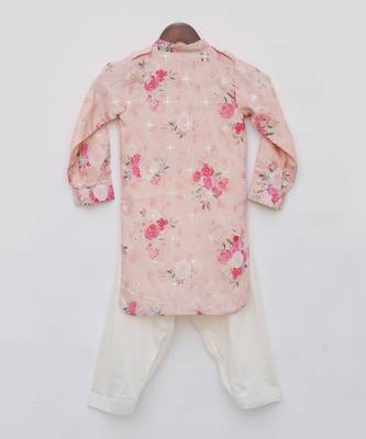 Peach printed kurta set 5