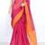 Pink Pure Cotton Kota Doria Chunri Print Handwoven Saree Without Blouse by AMG Square