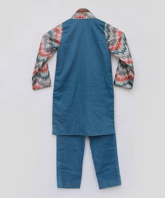 Blue zik zak kurta set 5