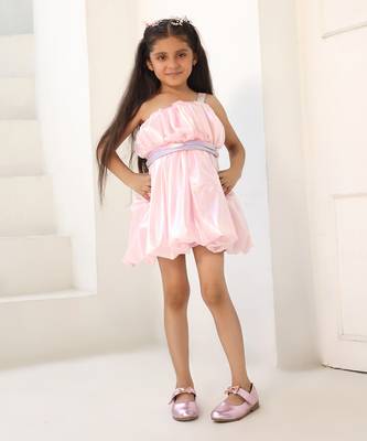 Pink metallic frock 1