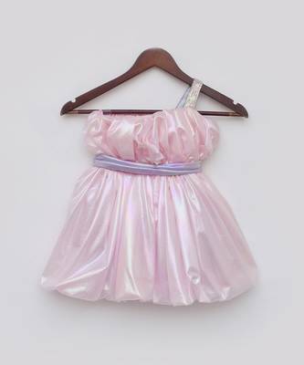 Pink metallic frock 3