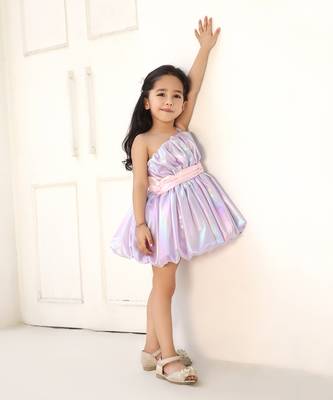 Purple metallic frock 1