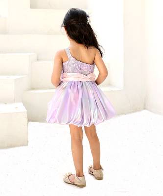 Purple metallic frock 2